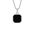 Best Onyx Pendant In Silver Black For Men by Machismo - Online In Pakistan - Stainless Steel - Premium Quality