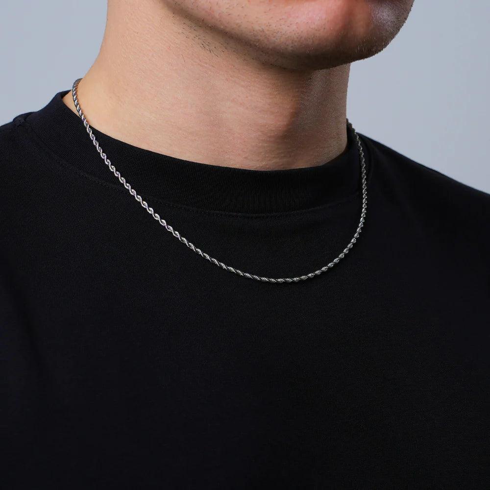 Best Silver Rope Chain For Men By Machismo - Online In Pakistan - Stainless Steel - Premium Quality - Mens Jewelry
