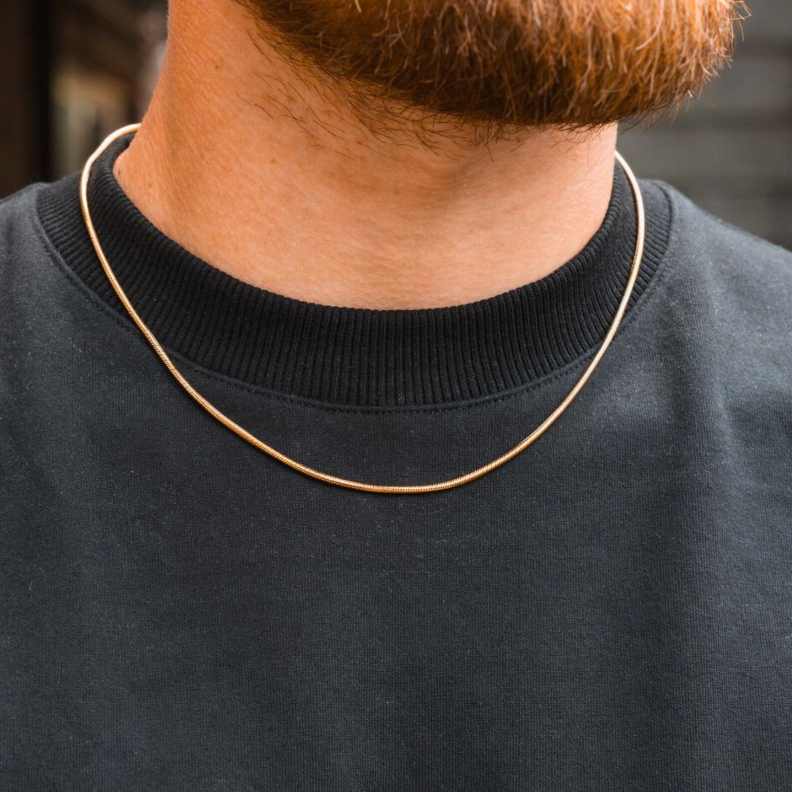 ROUNDED SNAKE CHAIN 1MM - GOLD